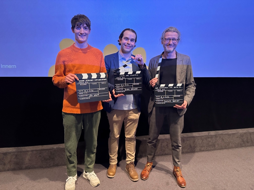 Die Gewinner des Treatment-Wettbewerbs 2025 (v.l.n.r.): Leo Graf (B&uuml;hler), Jonas Sch&uuml;rch (Steffisburg), Dominik Bernet (Rorschach). Auf dem Bild fehlt Lucas Ackermann (Mels). Foto: AfKu/sam